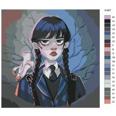 Картина по номерам V-547 "Уэнсдэй (Wednesday) сериал, 70x70 см Brushes Paints