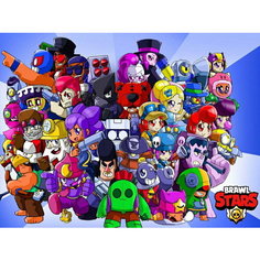 Плакат, постер на бумаге Brawl Stars/Браво Старс/игровые/игра/компьютерные герои персонажи. Размер 60 х 84 см