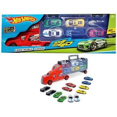 Игровой набор Автовоз Трейлер с металлическими машинками 6 шт. Hot Wheels