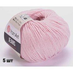 Пряжа YarnArt Jeans Ярнарт джинс Бледно-розовый (18) 5 мотков 50 г/160 м (45% акрил 55 хлопок)