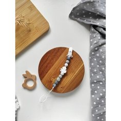 Силиконовый держатель для соски -пустышки, клипса для соски от LILOVE BABY серый