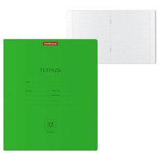 Тетрадь 12 листов в клетку ErichKrause Neon "Классика", обложка мелованный картон, блок офсет белизной 100%, зеленая