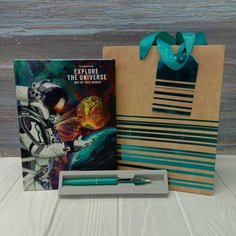 Подарочный набор Ежедневник А5 с ручкой в бумажном пакете Проф Пресс