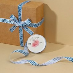 Лента атласная декоративная Ёлочные игрушки, белая, 15 см x 5 м Китай