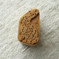 Деревянный штамп для ткани, тиснения глины, мыла. Рисунок "Зайка". Нет бренда