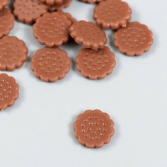 Декор для творчества PVC "Шоколадная печенька" набор 20 шт 1,5х1,5х0,3 см Арт Узор