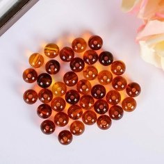 Декор для творчества пластик "Бусины янтарь" 20 гр (набор 35 шт) Made in China