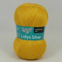 Пряжа Московская шерстопрядильная фабрика Лидия сильвер, МШФ, канарейка - 140955, 50% имп. меринос, 50% акрил, 5 мотков, 100 г, 1613 м.