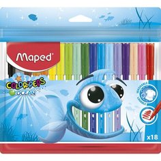 Фломастеры MAPED COLORPEPS OCEAN 18 шт. 845721, 733546