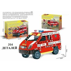 Конструктор металлический микроавтобус МЧС, 314 деталей Family Joys