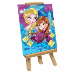 Алмазная мозаика / вышивка / живопись /Disney Холодное сердце "Волшебство рядом!", на подставке, для детей, 10х15 см Школа талантов