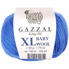 Пряжа Gazzal Baby Wool XL василек (830), 40%шерсть мериноса/20%кашемирПА/40%акрил, 100м, 50г, 5шт