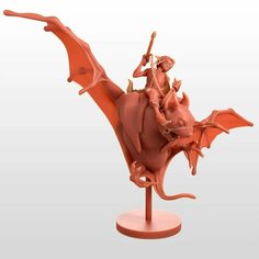 Dnd миниатюры / Гоблин наездник / летучая мышь / Goblin / Bat / игровая фигурка для раскрашивания / высота 65мм, база 26мм