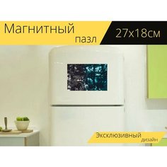 Магнитный пазл "Стол, цветы, повестка дня" на холодильник 27 x 18 см. Lots Prints