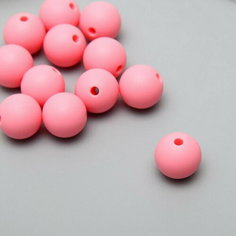 Бусина силикон "Круглая" розовая пастила d=1.2 см, 12 шт. Арт Узор