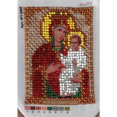 Набор для вышивания бисером на искусственном шелке WOMAN HOBBY Божья матерь Избавительница, 6*8см