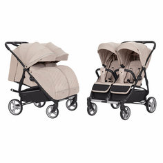 Коляска детская прогулочная для двойни CARRELLO Connect CRL-5502 Cotton Beige Tilly