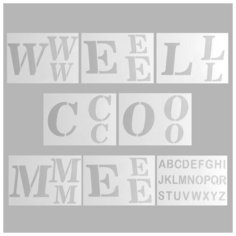 Трафарет пластик "Добро пожаловать. Алфавит" набор 8 шт 17,8х20,3 см Noname