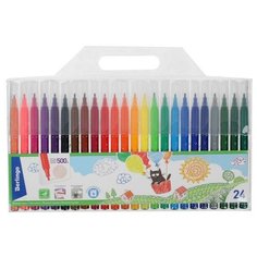 Фломастеры смываемые 24 цвета "Жил-был кот", европодвес Berlingo