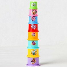 Пирамидка детская, стаканчики смешарики, 8 предметов, микс Нет бренда