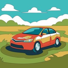Картина по номерам Машина, 20х20 см, холст на подрамнике Lori