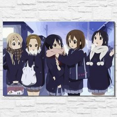 Картина по номерам на холсте новый год рождеством (аниме, кей он, K-ON, зима) - 12730 40х60 Бруталити