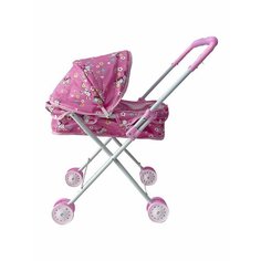 Коляска люлька для кукол "Лошадки" светящаяся Наша Игрушка