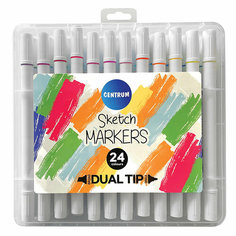 Centrum Набор маркеров для скетчинга и рисования 24 цв. перо круглое/скошенное 89701