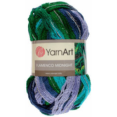 Распродажа Пряжа 92%акрил/8%метанит Flamenco Midnight YARNART сине-зелено-бирюзово-сиреневый/серебро (788), 30м, 100г, 1шт