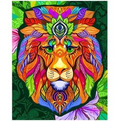 Алмазная мозаика на подрамнике с полн. запол, Яркий лев Школа талантов