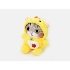 Мягкая игрушка "Котенок в пижаме кигуруми" с колокольчиком и сумкой 20 см Toysa