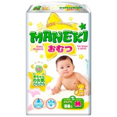 Maneki подгузники Ultraskin M (6-11 кг) 58 шт., 58 шт.