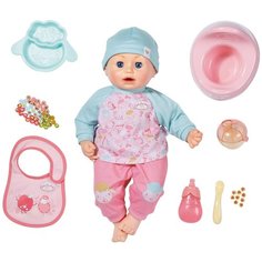 Интерактивная кукла Zapf Creation Baby Annabell Время обеда, 43 см, 703-601 синий