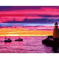 Картина по номерам "Закат у причала", 40х50 см Цветной