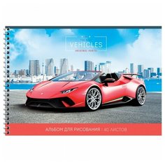 Альбом для рисования 40л, А4, на гребне ArtSpace "Авто. Red car" Спейс