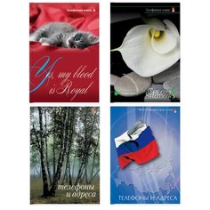 Телефонная книжка Альт формат А7, 4 вида. Цена за 1 шт.