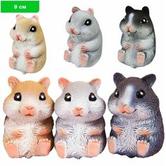 Игрушки резиновые фигурки-тянучки животные Хомячки, 9 см. Антистресс / 3 шт. Denco Store
