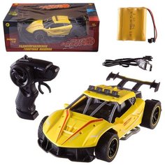 Машина р/у Junfa гоночная, 1:18, 2,4 ГГц, резиновые колеса, аккумуляторный блок, желтая (C-00477Y)