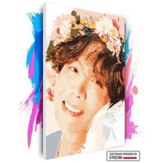 Картина по номерам на холсте BTS J-Hope Flowers, 80 х 120 см Красиво Красим