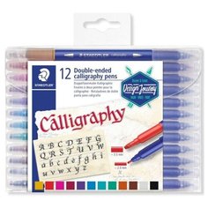Набор фломастеров Staedtler Calligraphy Design Journey, для письма и дизайна, двусторонние, 3005TB12, 12 цветов