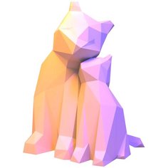 3D конструктор оригами набор для сборки полигональной фигуры "Котики" Бумажная логика