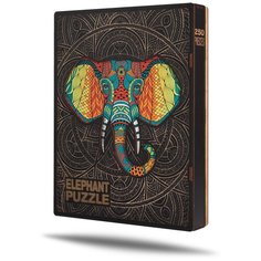 Пазлы / головоломка / Деревянный пазл Piecezz Puzzle "слон" 28х35 см (большой) 250 деталей / развивающие игры / Фигурная мозаика