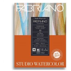 Fabriano Склейка для акварели "Watercolour" 300г/м2 20,3x25,4см Satin \ Hot pressed 12л,