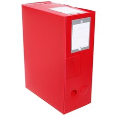 Папка-короб архивная, корешок 120 мм, пластик 1 мм, вырубная застежка, красная Calligrata