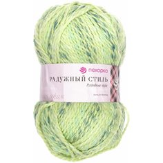 Пряжа Пехорка Радужный стиль мулине салатовый-голубой (1030), 25%шерсть/75%ПАН, 200м, 100г, 1шт
