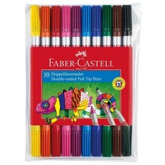 Фломастеры Faber-Castell двухсторонние в футляре 10 шт.