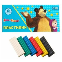 Пластилин Маша и Медведь, 6 цветов, 90 г Сима ленд