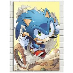 Картина по номерам Игра Соник Sonic Синий Ёж - 7485 В 60x40
