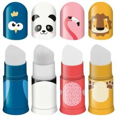 Точилка пластиковая с ластиком Faber-Castell Faces, 1 отверстие, контейнер, ассорти (12 шт)