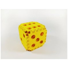 Кубик крупный мягкий желтый / Мягкий пазл для детей Правильные игры